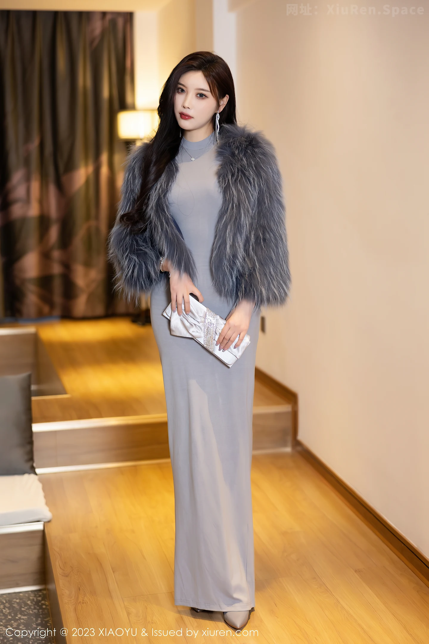 图片[2]-[XiaoYu画语界]Vol.1051 女神杨晨晨Yome性感灰色真空连衣长裙秀完美丰腴身材诱惑写真87P-秀人网官方网站